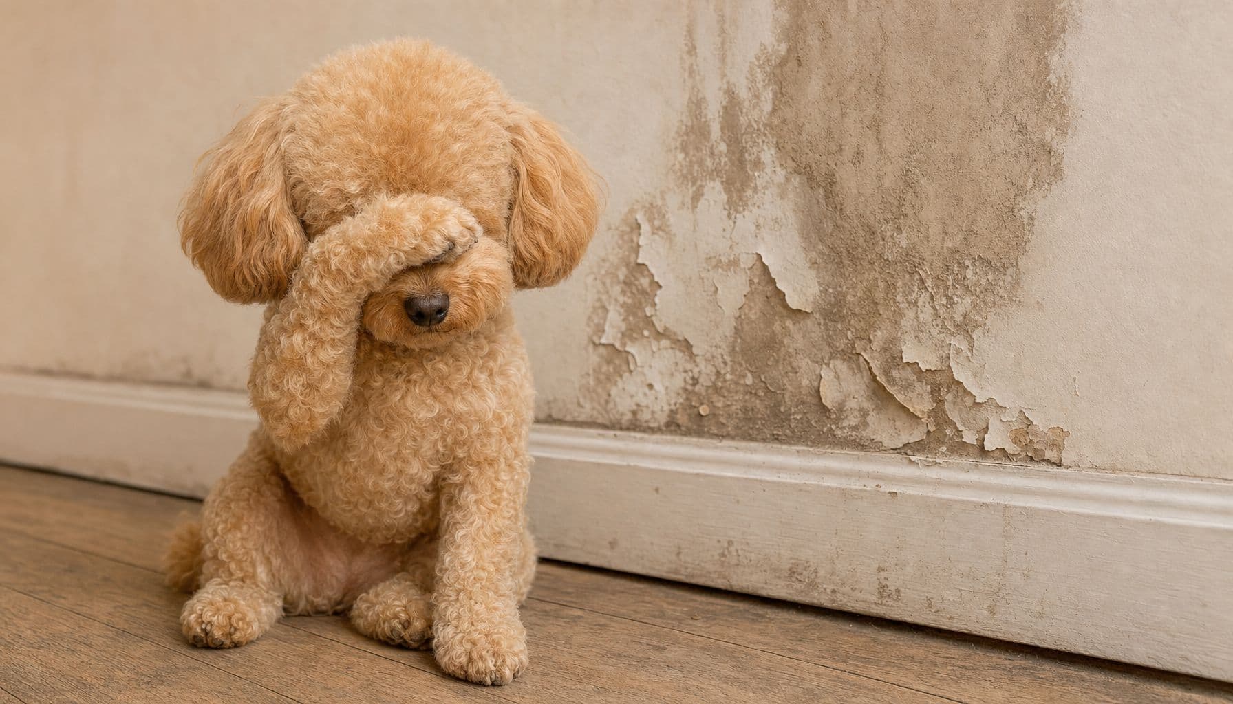 Pudel-Maskottchen von Raumgestaltung Fuhrmann — Wasserschaden-Sanierung in Schloß Holte-Stukenbrock